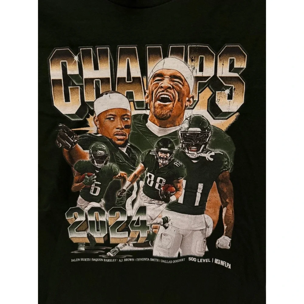 Philadelphia Eagles 2024 Champs Men's Next Level Green T-shirt -Small- NWOT